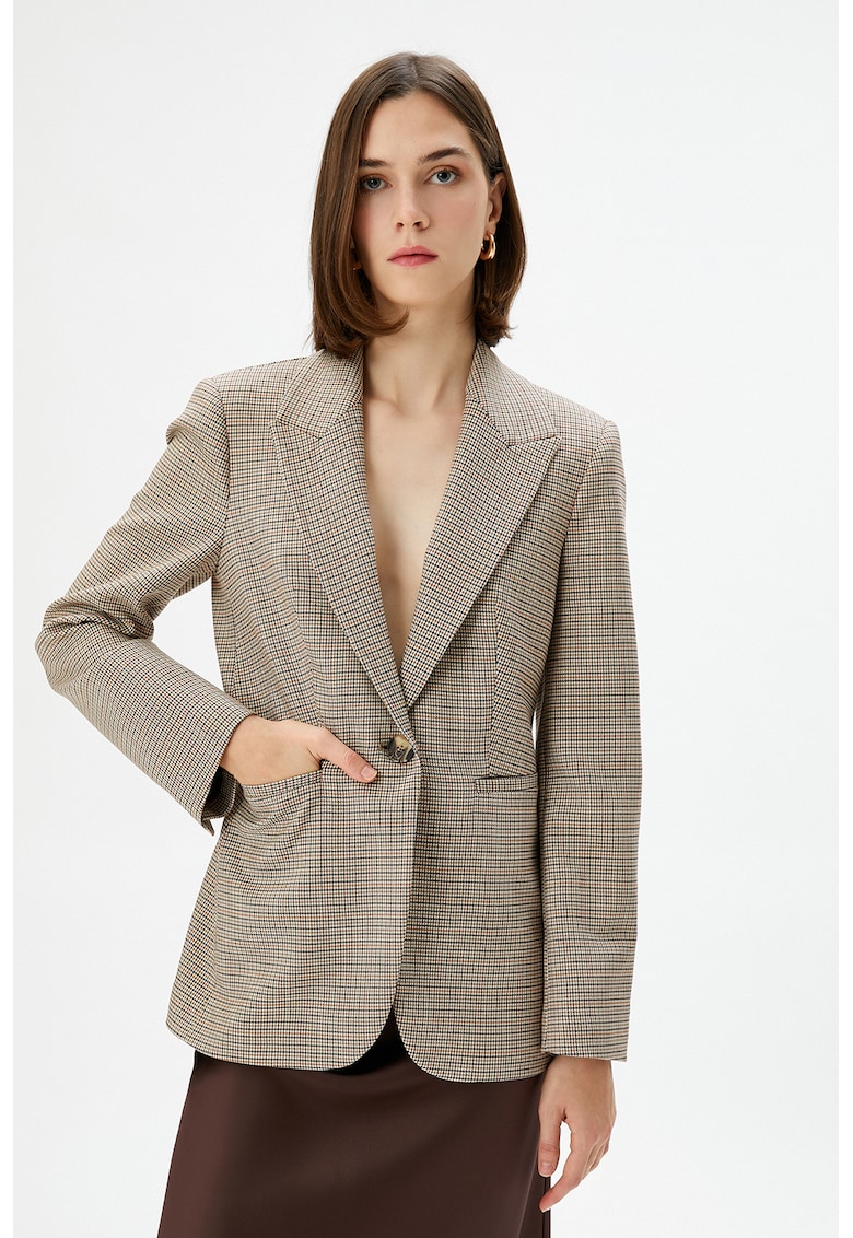 Sacou cu model houndstooth