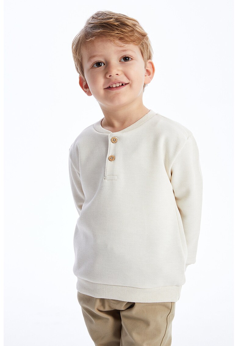 Bluza Henley din amestec de bumbac