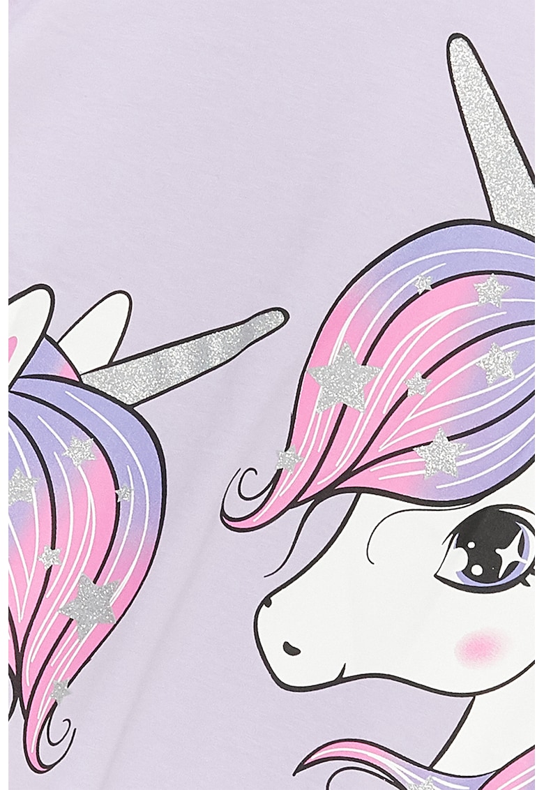 Tricou de bumbac cu unicorni