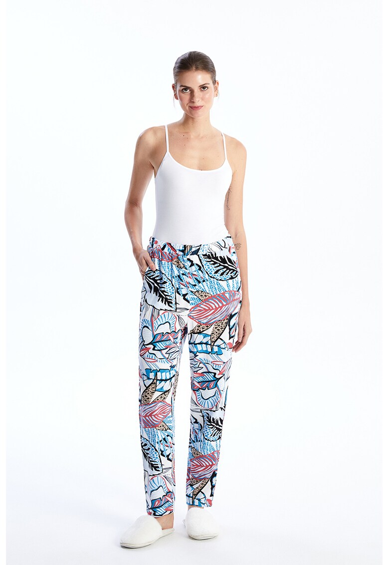 Pantaloni de pijama cu imprimeu tropical