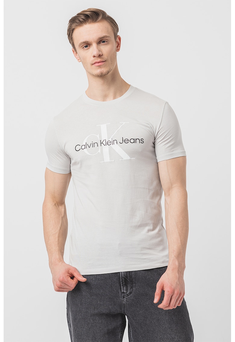 Tricou slim fit cu imprimeu logo