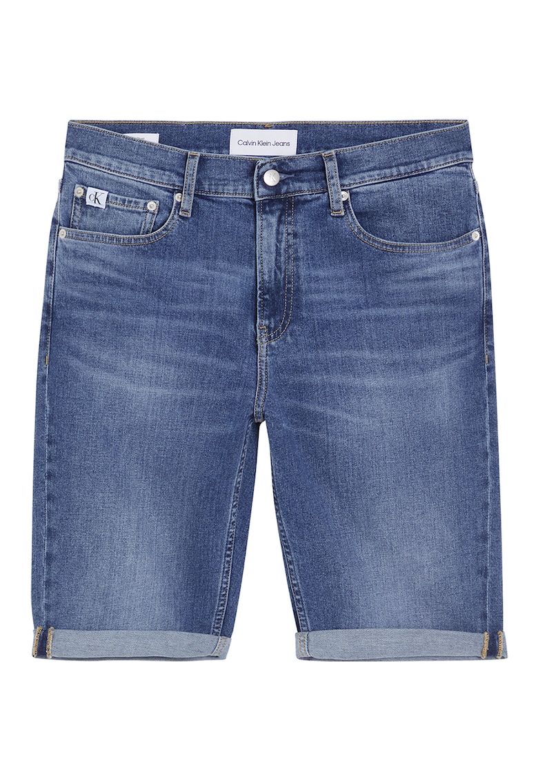 Pantaloni scurti din denim cu aspect decolorat