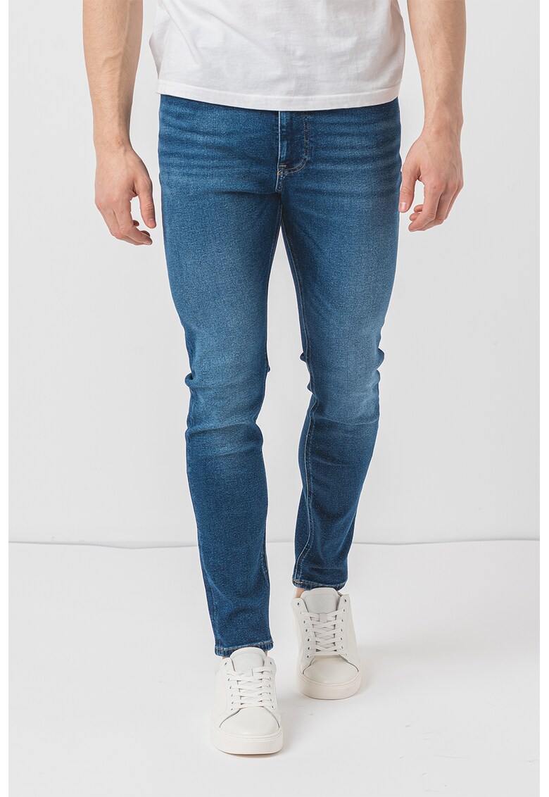 Blugi skinny cu aspect decolorat Simon