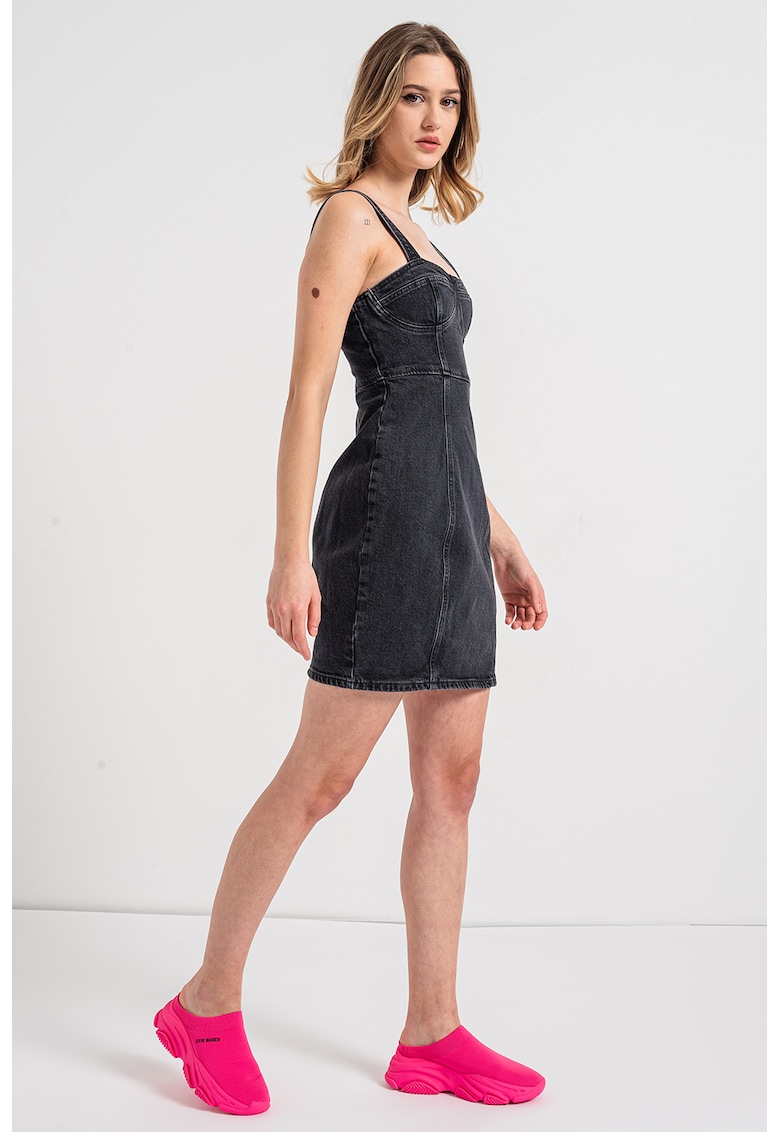 Rochie scurta din denim cu bretele