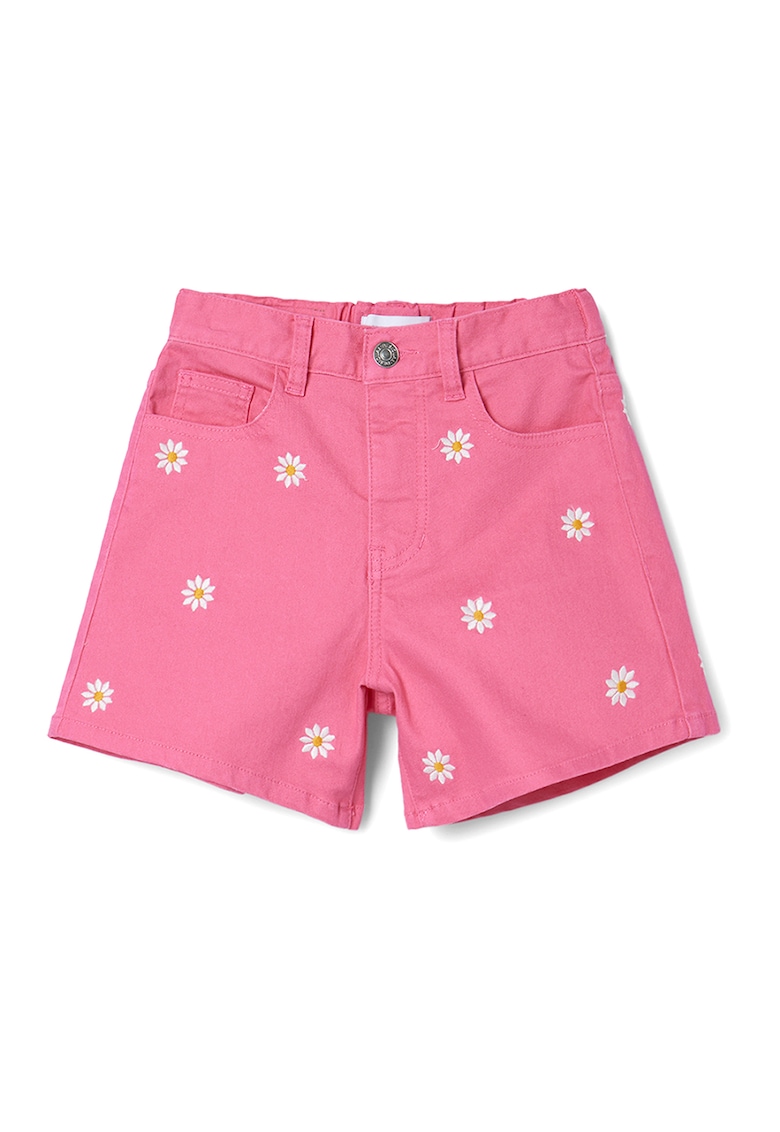 Pantaloni scurti de denim cu broderii florale