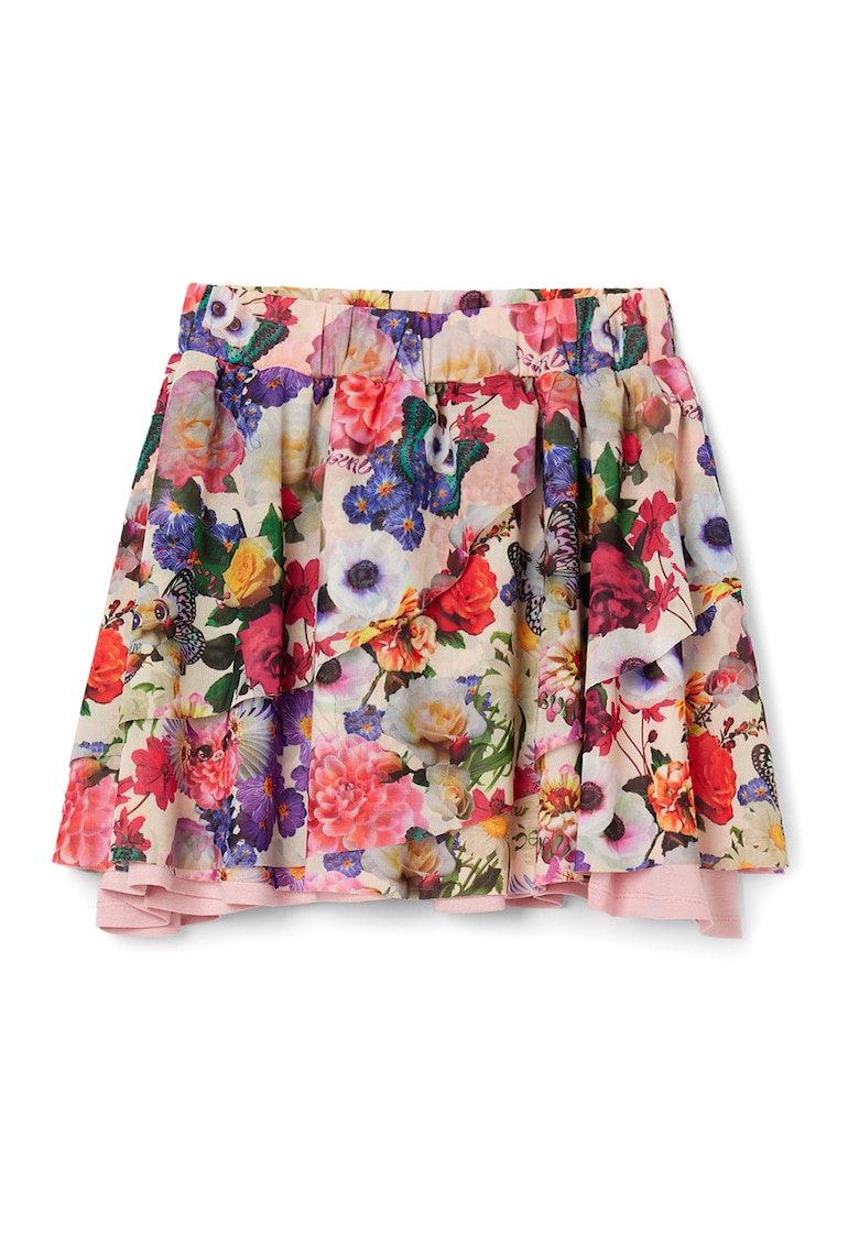 Fusta mini evazata cu model floral