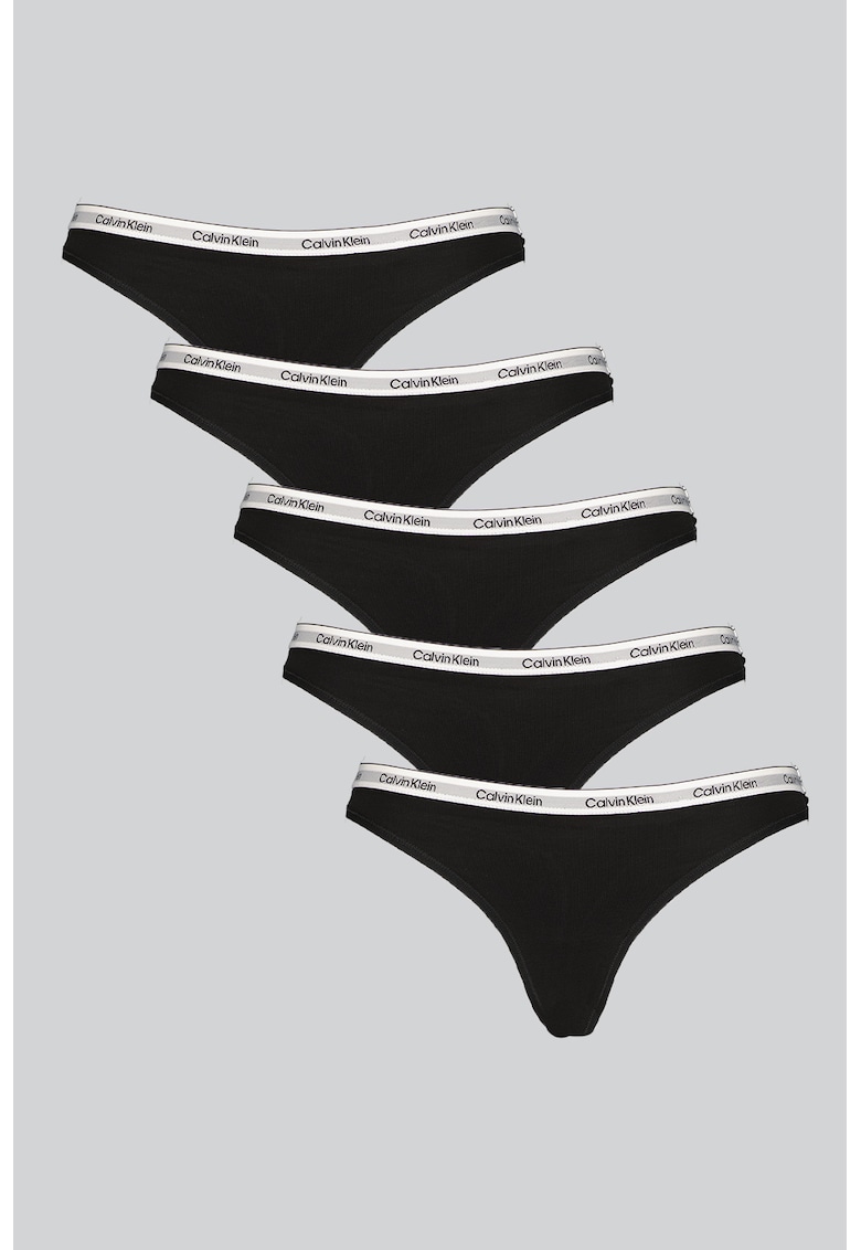 Set de chiloti tanga cu logo - 5 perechi