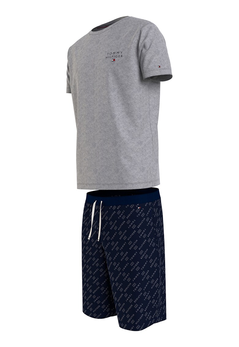 Pijama din bumbac organic cu pantaloni scurti