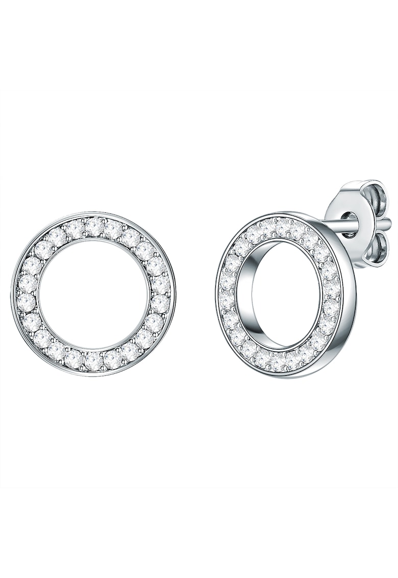 Cercei de rodiu filat - cu tija - Argintiu