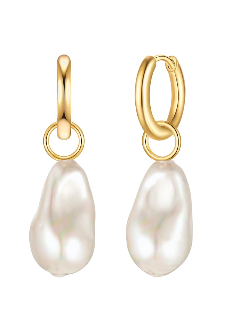 Cercei drop de aur de 14K filat - cu perle