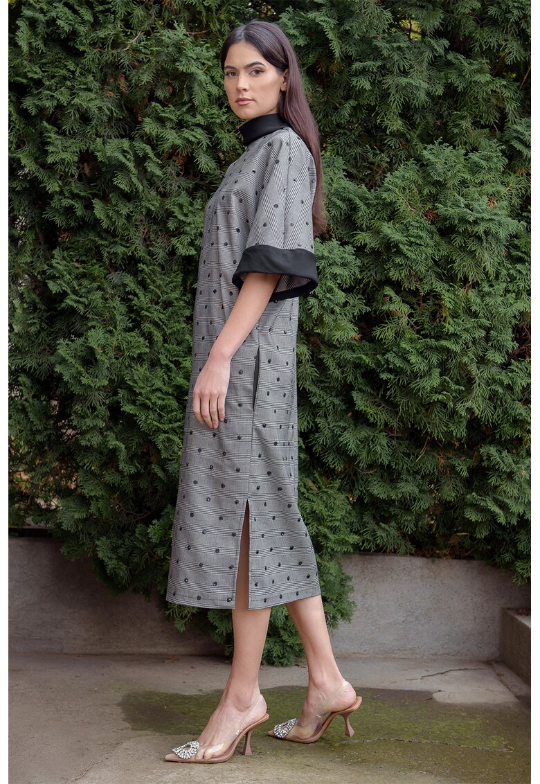 Rochie din amestec de lana cu slituri laterale