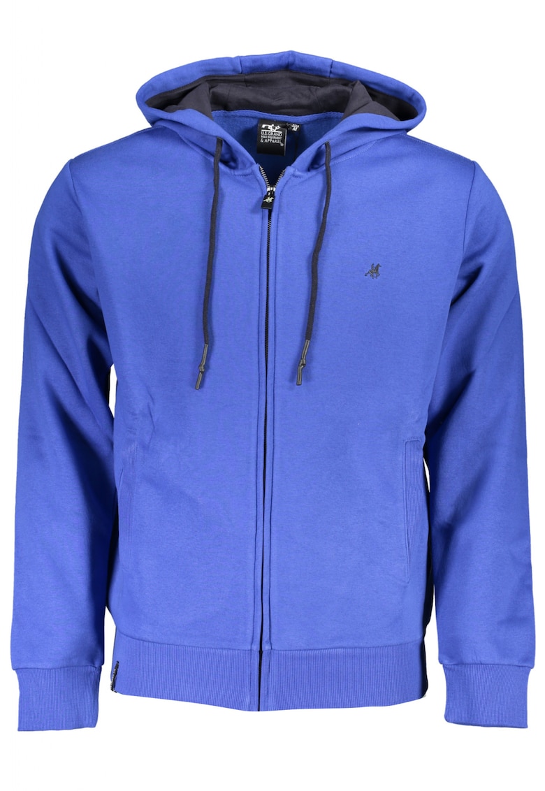 Hanorac barbati cu fermoar si imprimeu cu logo verde 44558