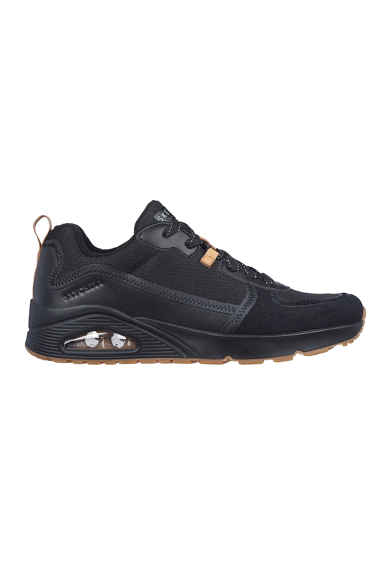 Skechers Pantofi sport de piele ecologica si plasa Uno-Layover - Negru