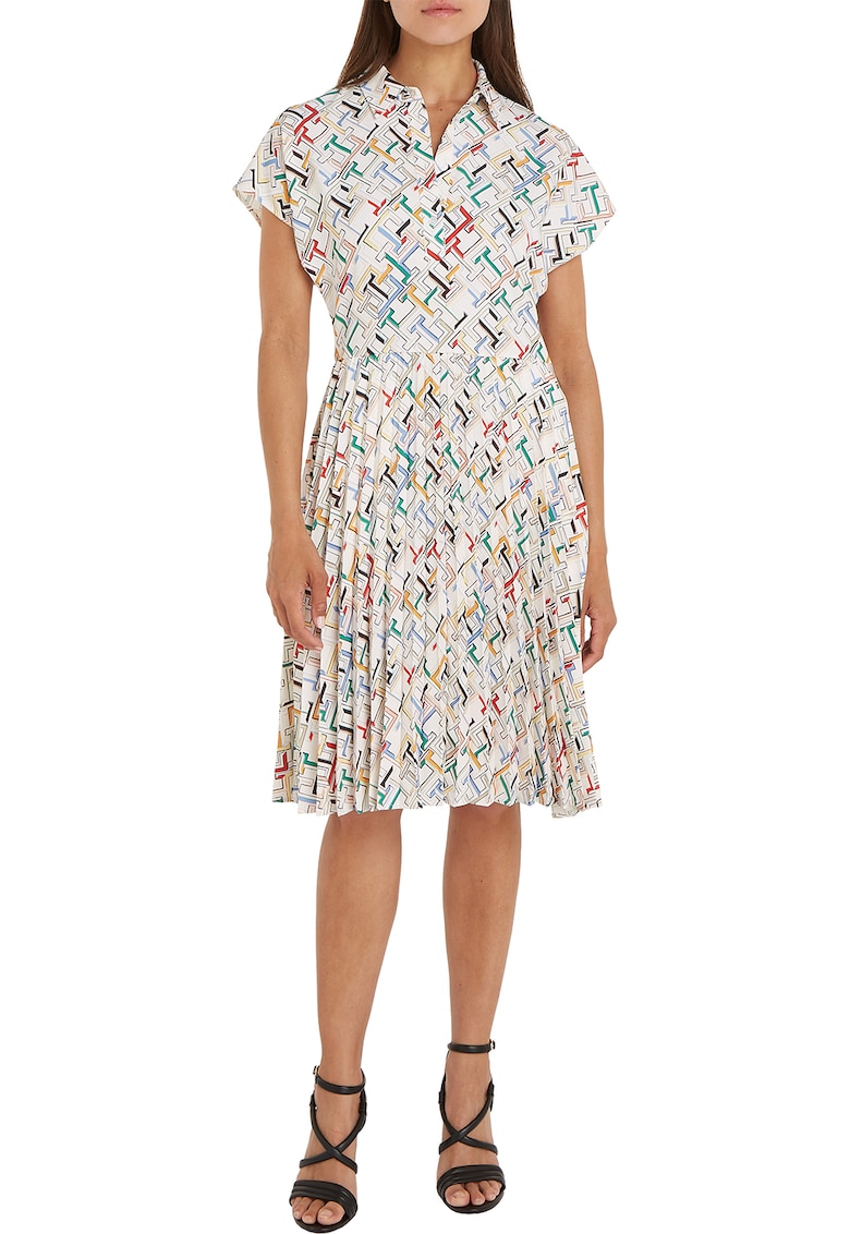 Fusta midi cu model monograma
