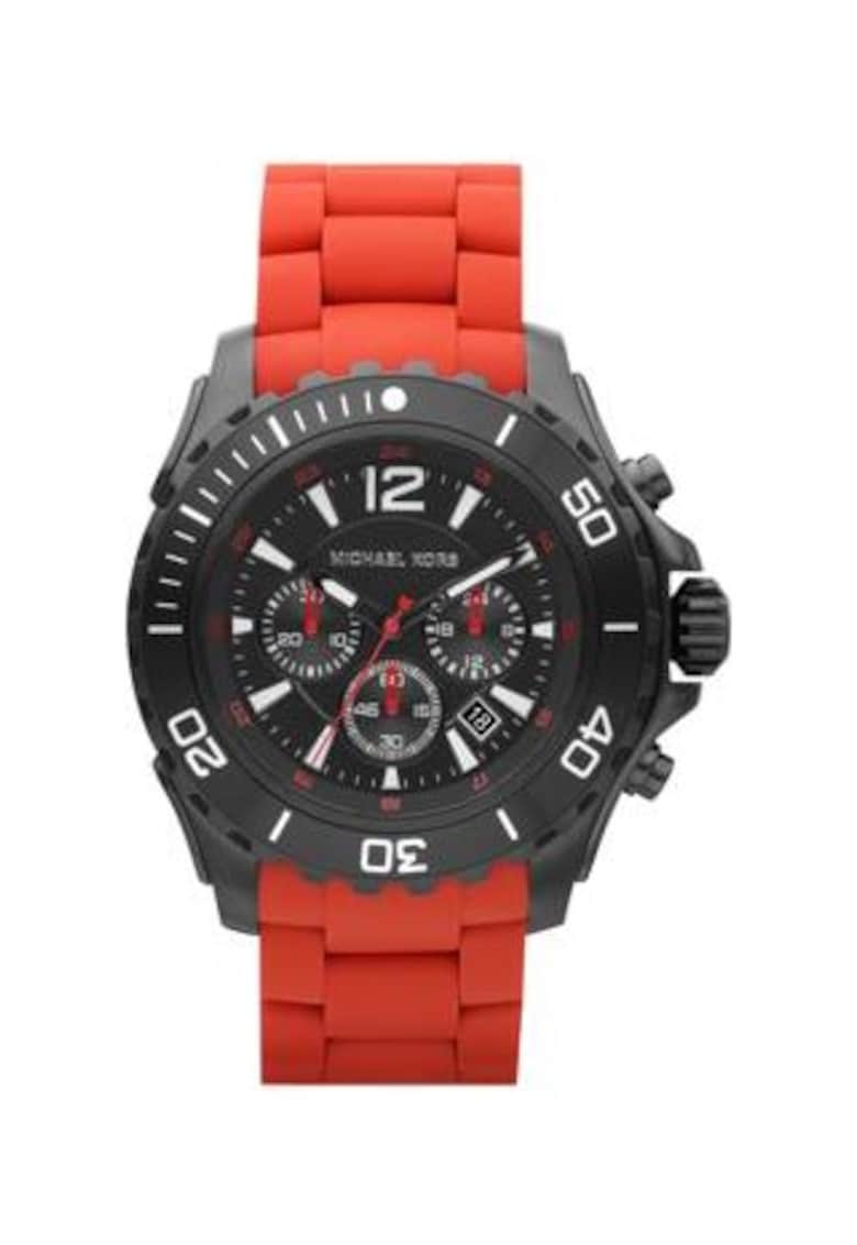 Ceas de barbati -  Inox/Cauciuc - 47mm - Rosu/Negru