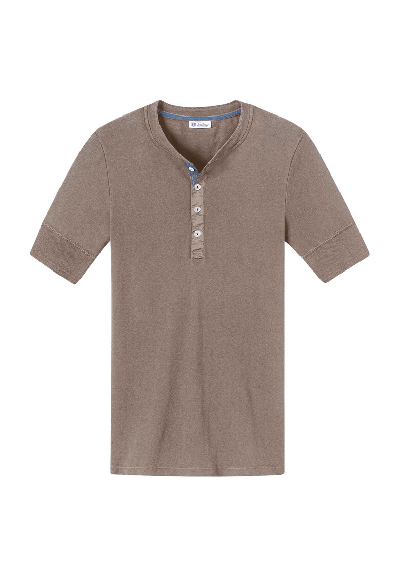 Tricou de bumbac cu decolteu Henley