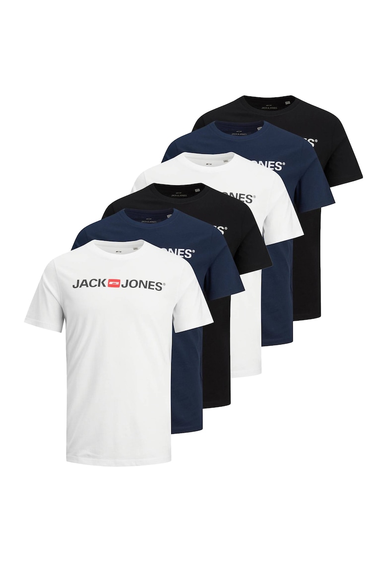 Jack & Jone - Set de tricouri cu decolteu la baza gatului Corp - 6 piese