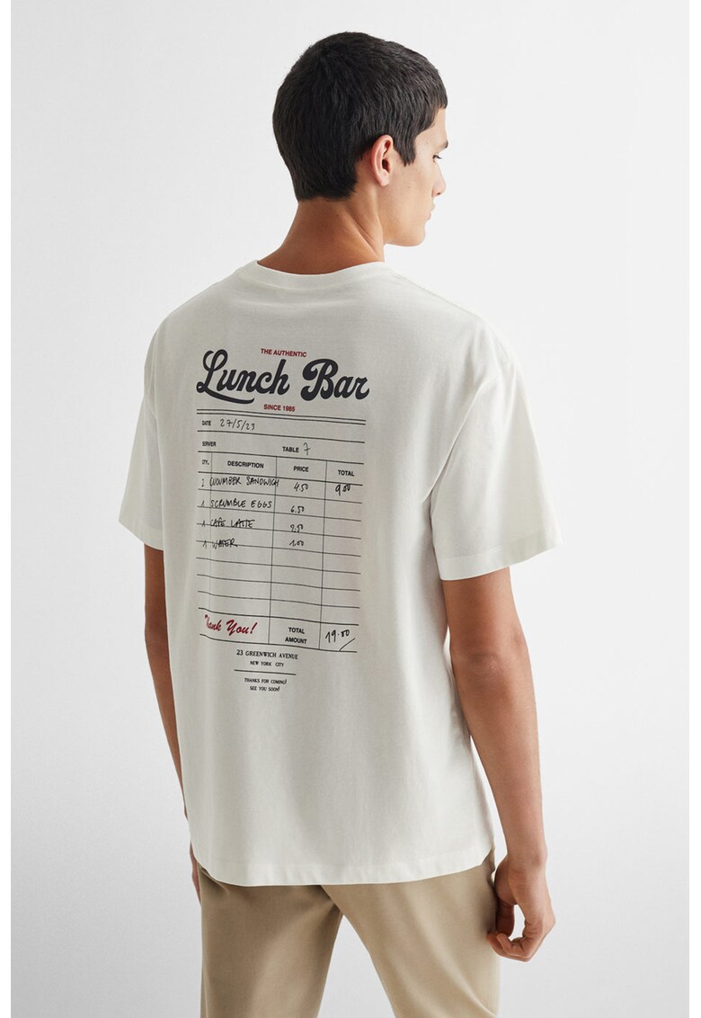 Tricou lejer cu imprimeu grafic Lunch