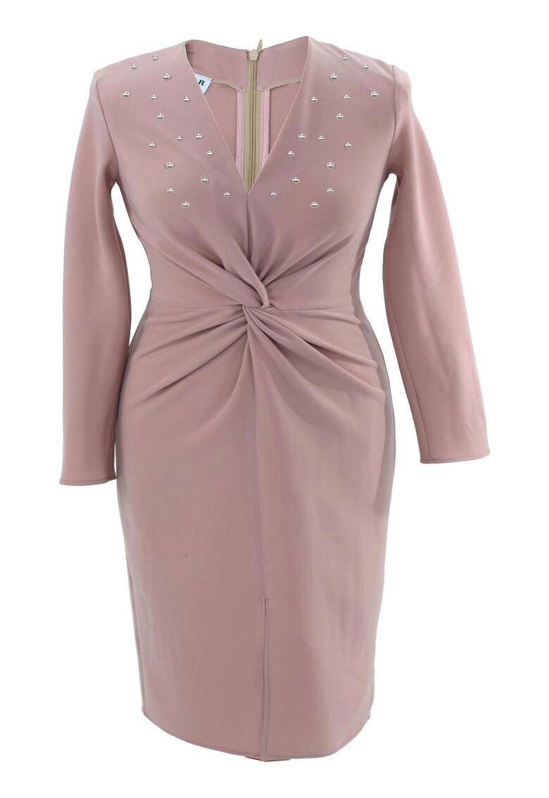 Rochie pe corp cu perle JADE - Roz pudrat