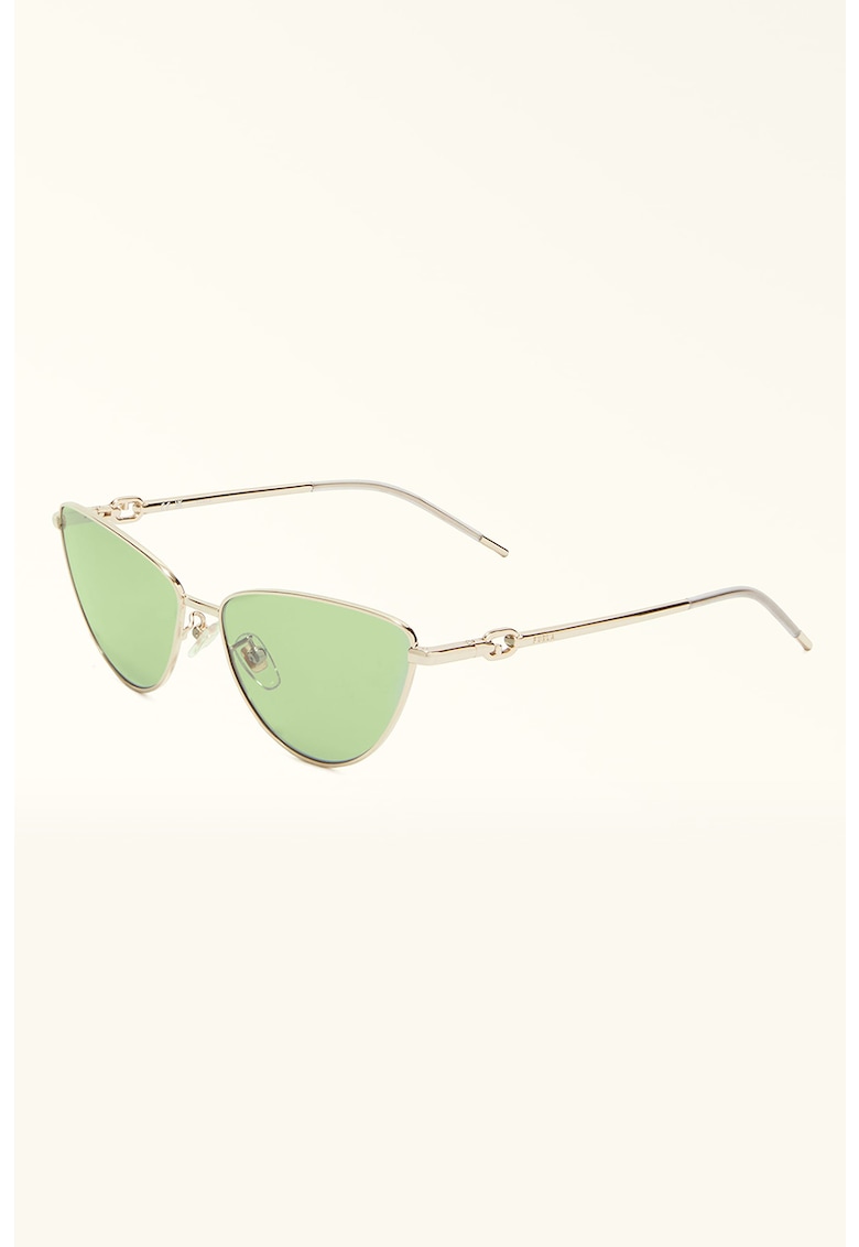 Ochelari de soare cat-eye cu rama metalica