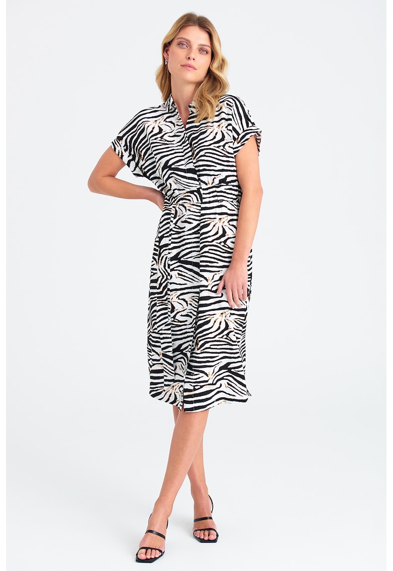 Rochie-camasa midi cu slituri laterale