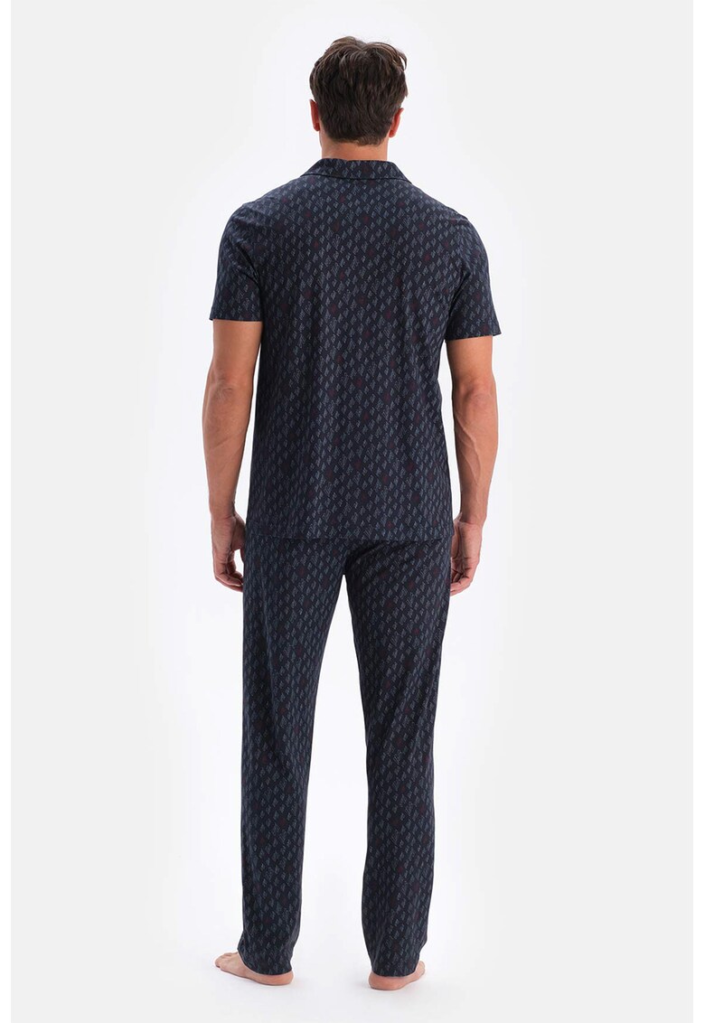 Pijama din amestec de modal cu model grafic
