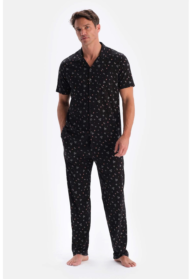 Pijama din amestec de modal cu model