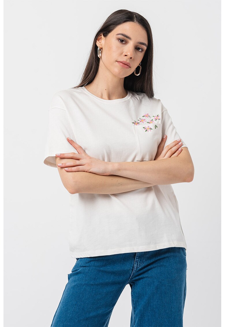 Tricou lejer cu buzunar pe piept
