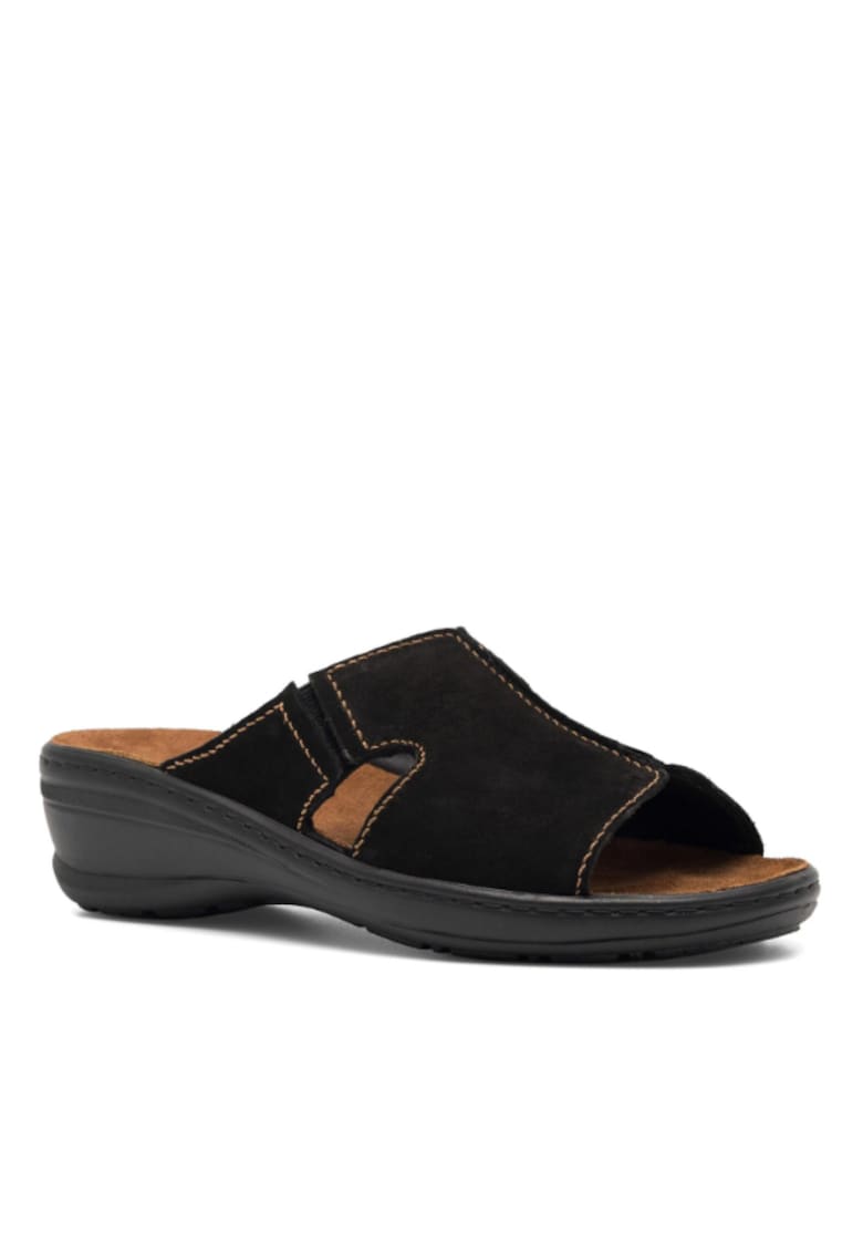 Papuci dama - 5904862811468 - Negru - Piele naturala/Piele intoarsa