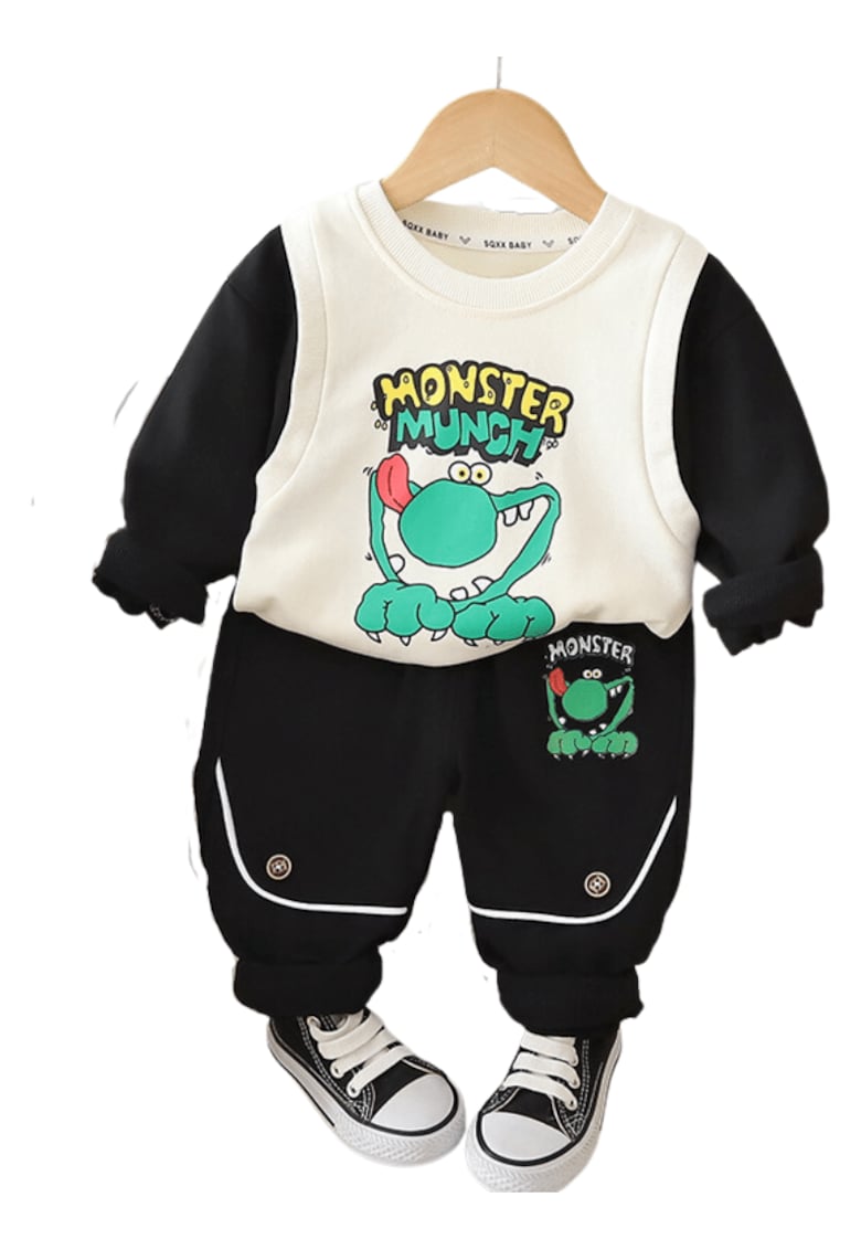 Compleu Negru Baieti Monster - Negru