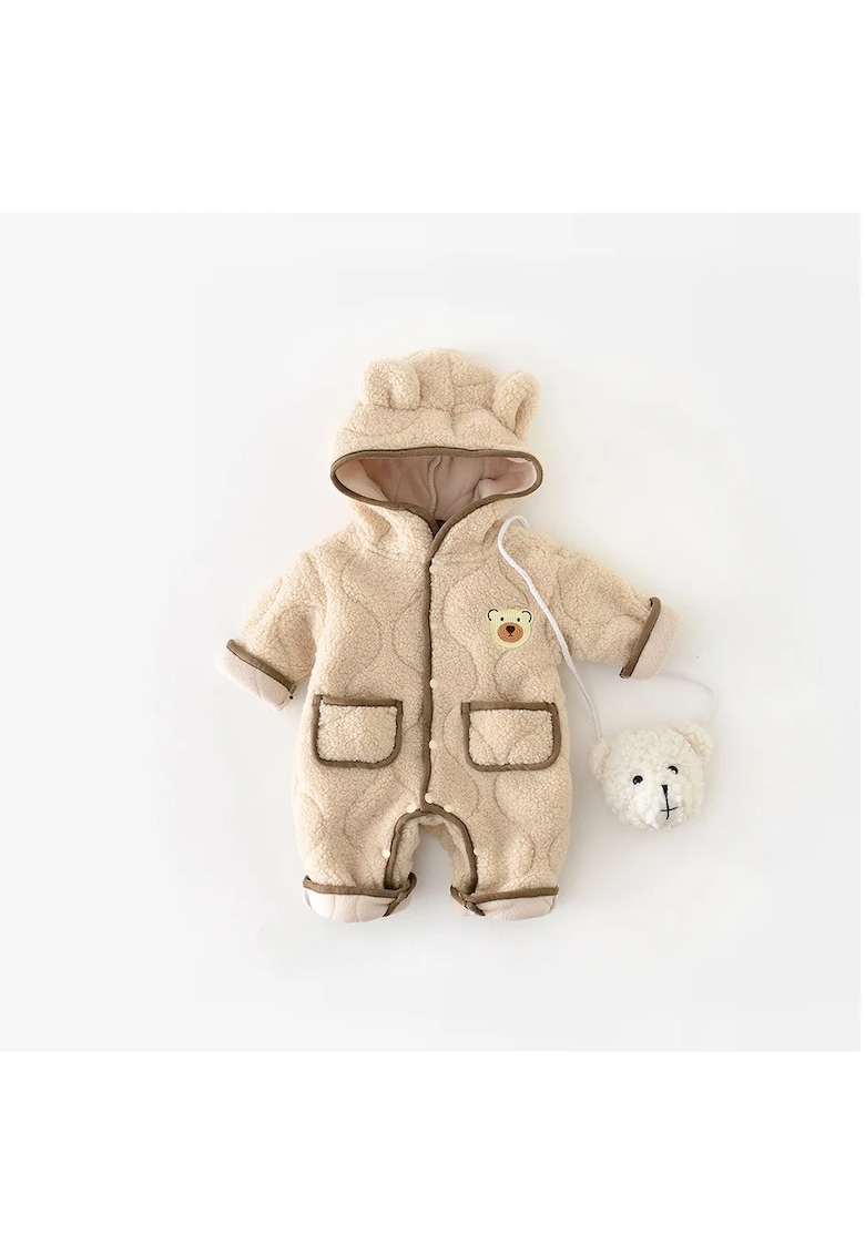 Salopeta Pufoasa Bej Fetite Sabrina