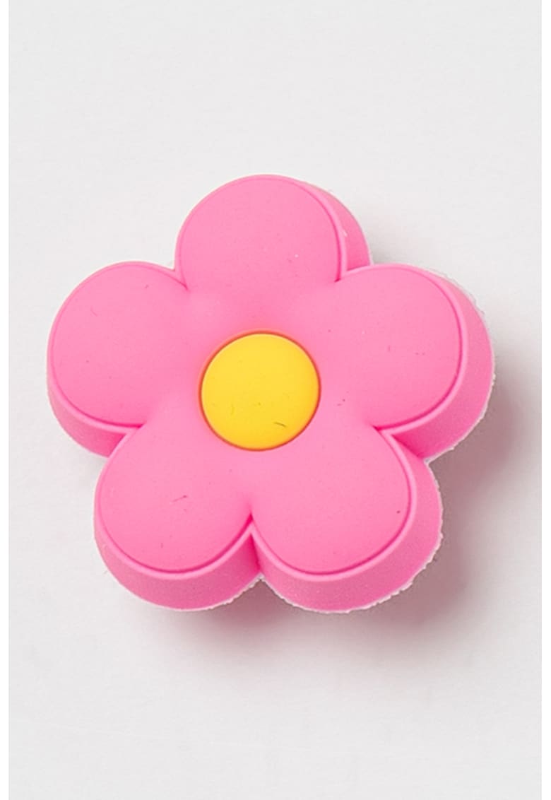 Talisman cu floare pentru saboti Jibbitz - Galben/Roz