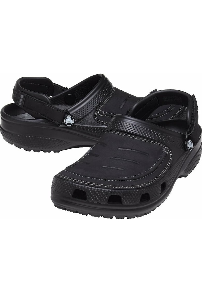 Saboti barbati - Piele ecologica/Cauciuc - Negru