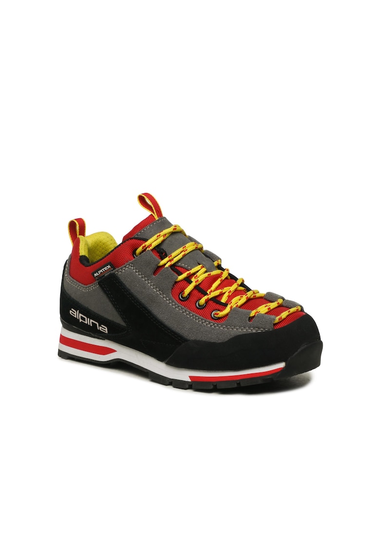 Ghete trekking unisex Piele intoarsa - Rosu