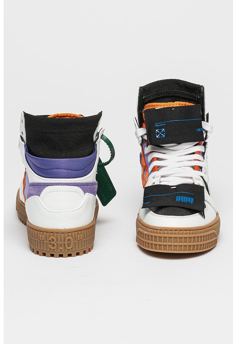 Pantofi sport inalti de piele si piele intoarsa