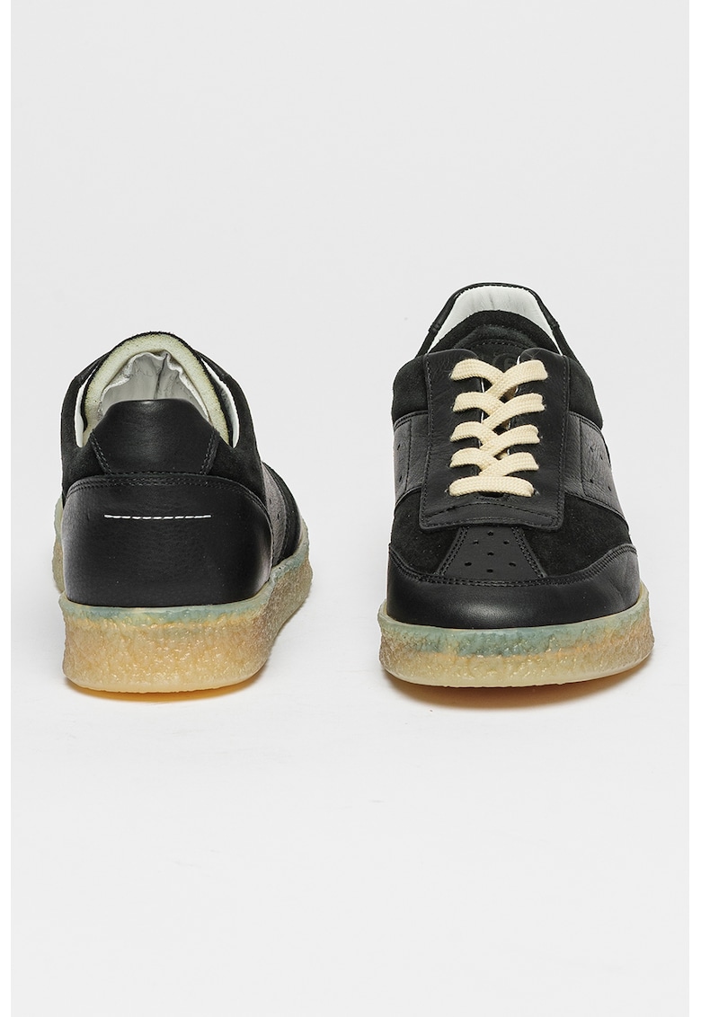 Pantofi sport de piele cu insertii de piele intoarsa