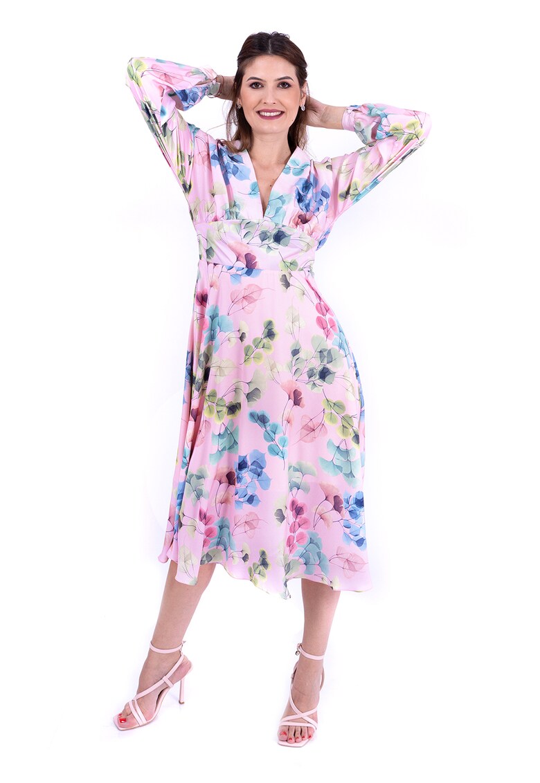 Rochie midi vaporoasa cu imprimeu floral