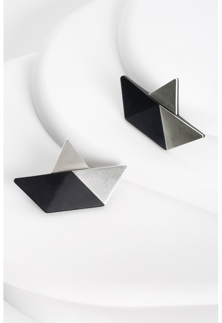 Cercei din argint 925 in forma de barca Origami