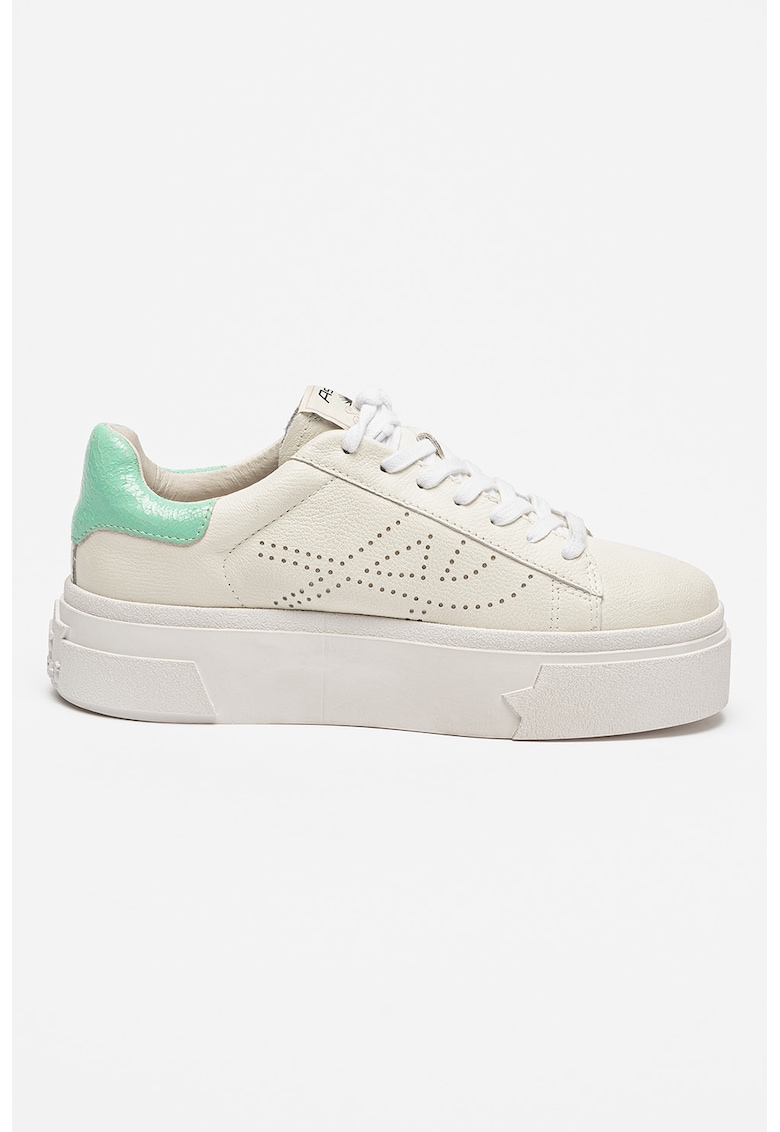 Pantofi sport flatform de piele cu logo cu perforatii Santana