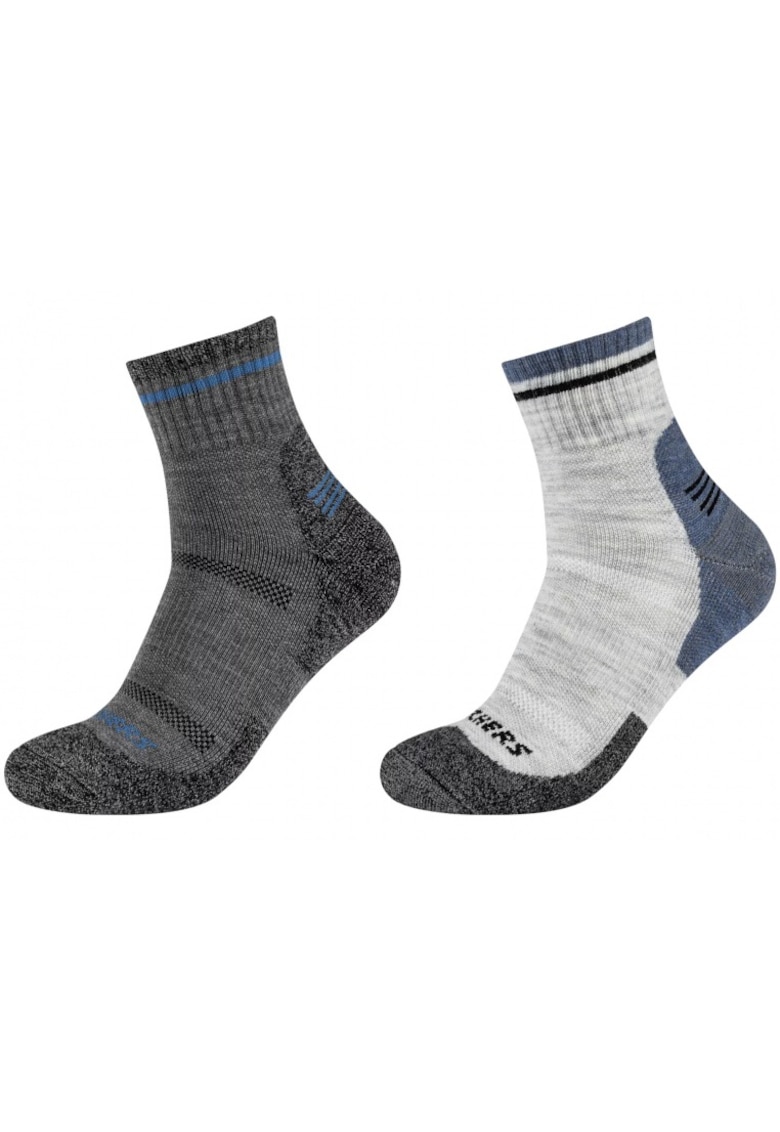 Skechers Sosete barbati - poliester/lana - gri/alb -