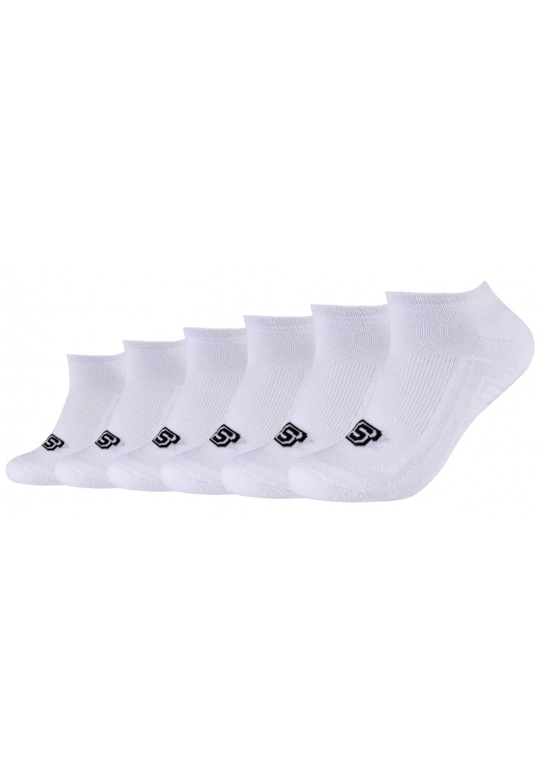 Skechers Sosete barbati Basic Cushioned - bumbac si poliamida - albe -