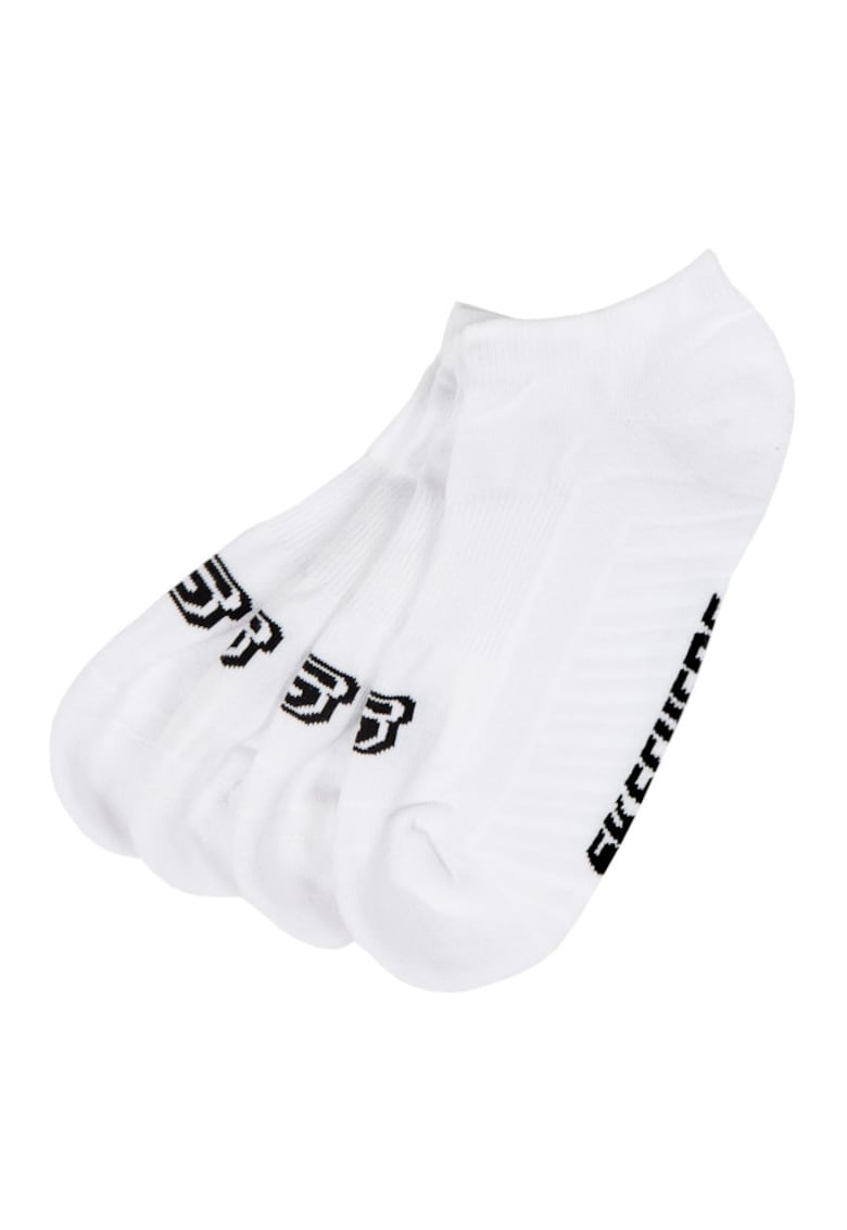 Skechers Sosete barbati Basic Cushioned - bumbac si poliamida - Albe - 43-46 - 2 Buc
