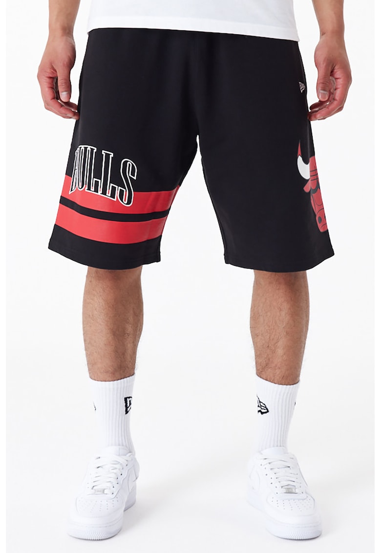 Pantaloni scurti cu imprimeu logo si buzunare laterale Chicago Bulls
