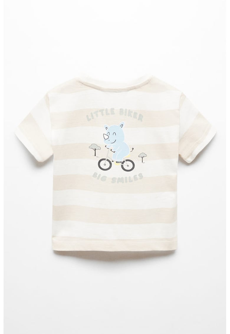 Tricou cu dungi si decolteu la baza gatului Funnyst