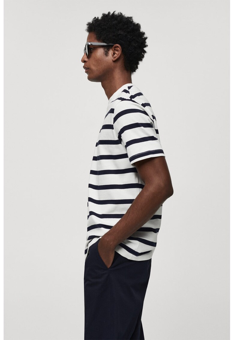 Tricou de bumbac cu dungi French