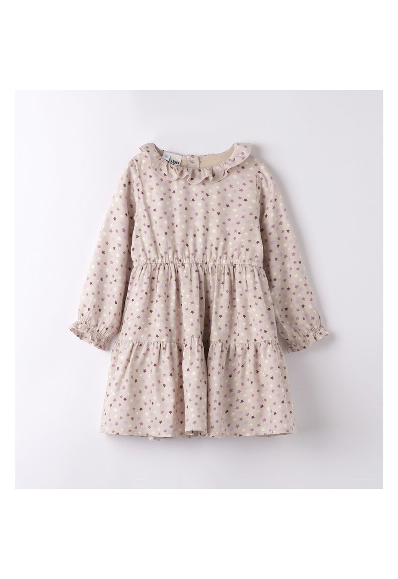 Rochie fetite cu imprimeu stelute 4.7565 - bumbac - bej/mov