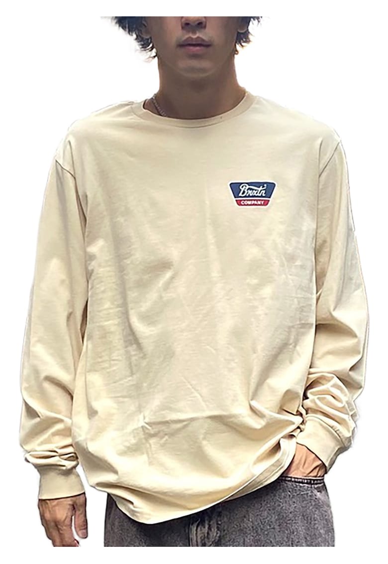 Brixton Tricou cu maneca lunga barbati - Bumbac - Ecru -