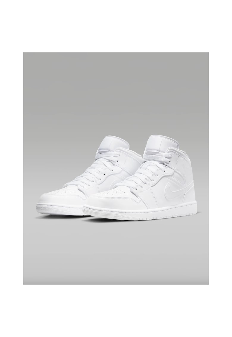 Pantofi sport pentru barbati AIR JORDAN Mid 1 - alb - piele naturala - Talpa din cauciu2c cu sistem de amortizare Air - model 554724-136