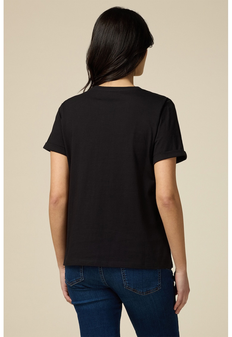 Tricou cu aplicatie cu strasuri in forma de inima