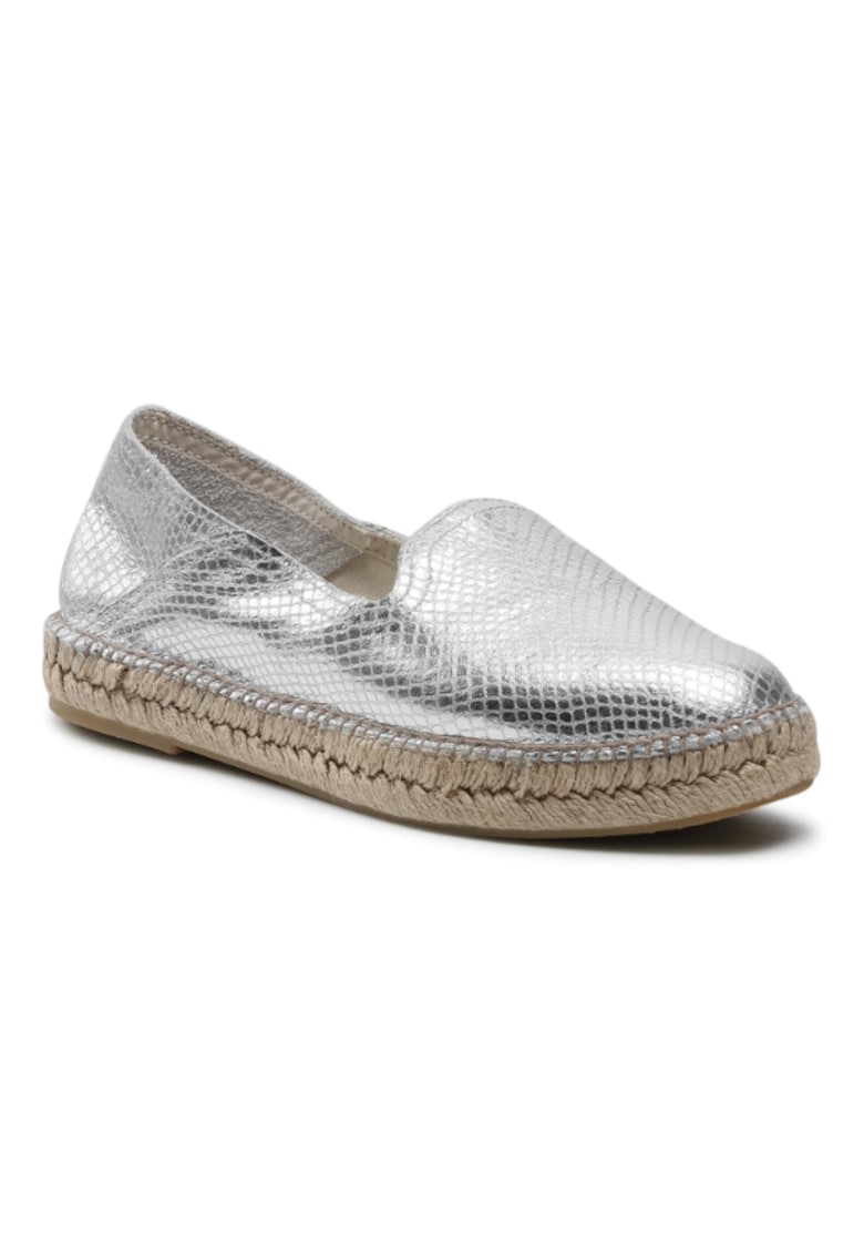 Espadrile dama - 208639521 - Argintiu - Piele naturala -